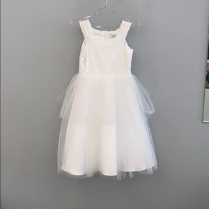 White flower girl dress